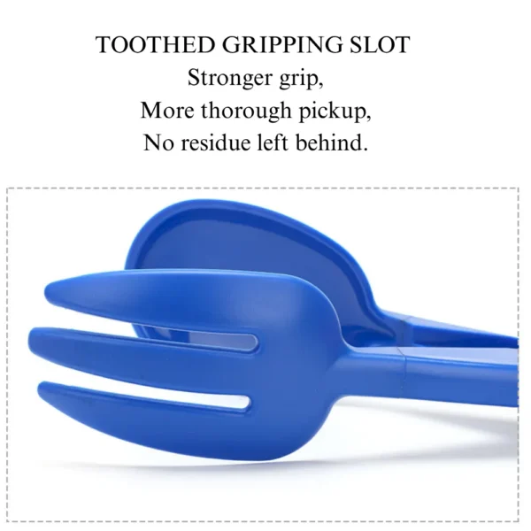 10004 Close-up view of durable plastic handle of dog poop grabber tool