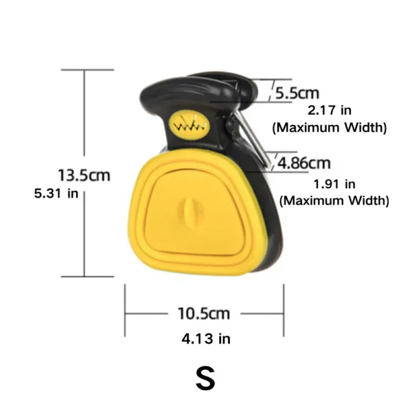 10004 Size chart of portable pet poop scooper with length and width dimensions