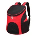 10004 Red breathable mesh pet carrier backpack for cats and dogs