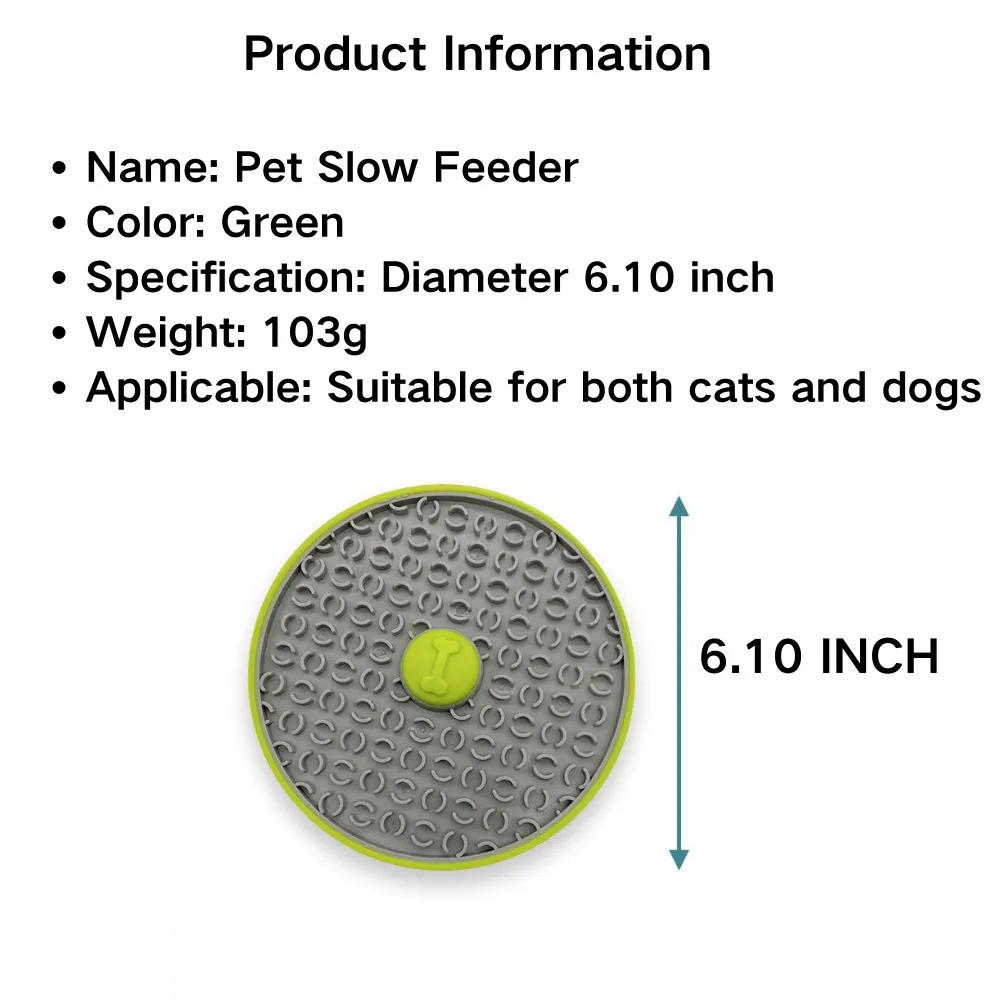 Dog licking mat with suction cups – product size chart and dimensions