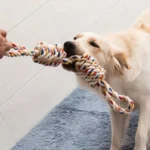Tough rope chew toy for dogs – promotes dental health and reduces plaque