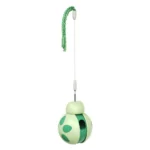 10004 Interactive Cat Teasing Stick Treat Dispenser & Tumbler Ball Toy yellow