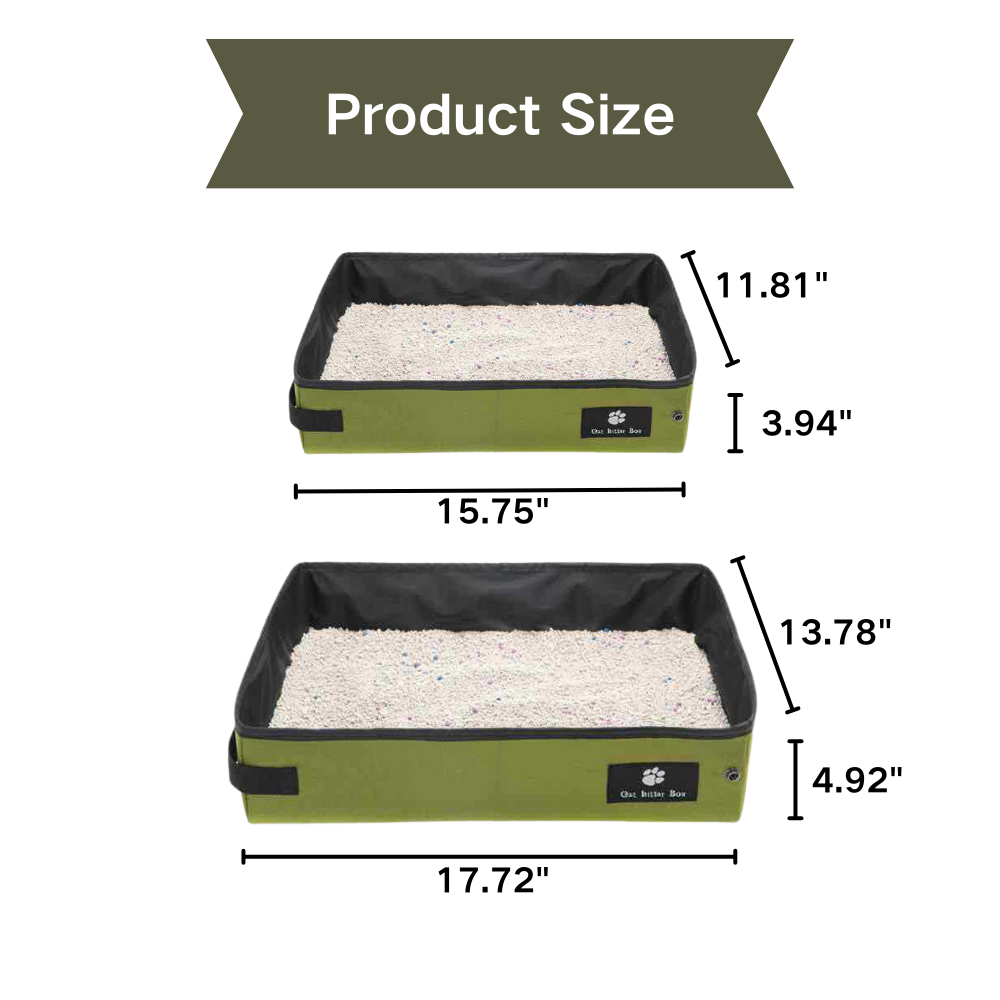 Size specifications for foldable leak-proof cat litter box, portable travel design