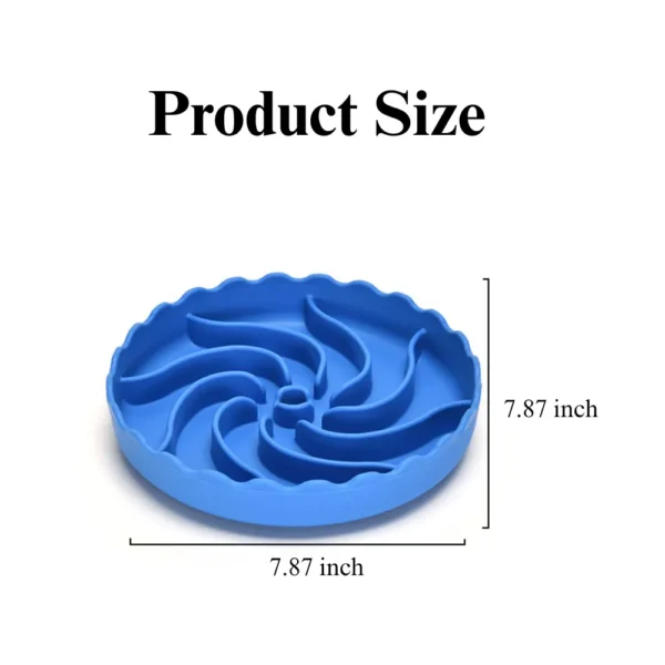 10004 Size dimensions of silicone slow-feeding dog bowl showing length, width, and height for wholesale buyers