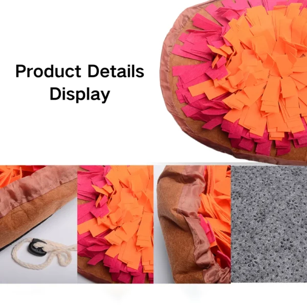 10004 Close-up of durable fabric and stitched edges on IQ training snuffle mat for pets