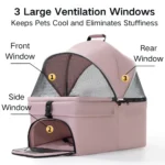 10004 Size guide for deluxe foldable pet stroller with detachable carrier and 4 wheels