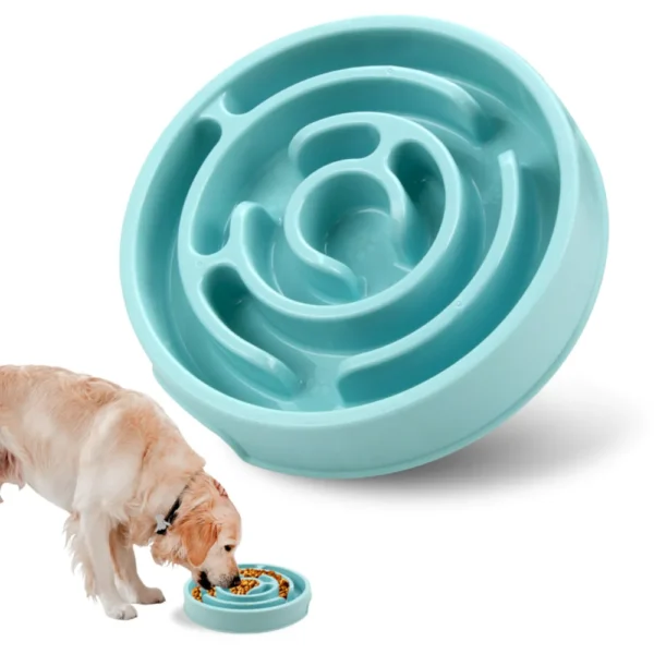 10004 Blue puzzle maze pet slow feeder bowl with anti-slip base