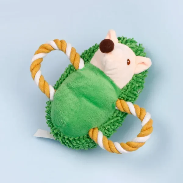10004 Green plush rope dog toy for tug of war