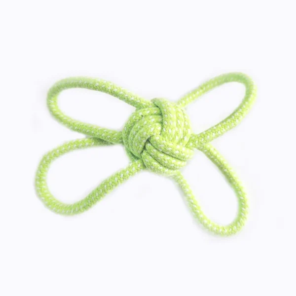 10004 Braided rope ball dog toy in green color