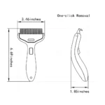 10005 Pet grooming rake size chart with dimensions for wholesale buyers