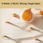 10005 Large dog walking on 19.6 ft retractable nylon leash in park