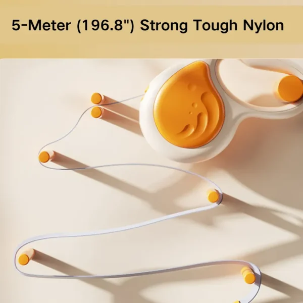 10005 Large dog walking on 19.6 ft retractable nylon leash in park