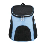 10005 Breathable mesh pet carrier backpack for cats and dogs in black, red, and blue – wholesale travel bag