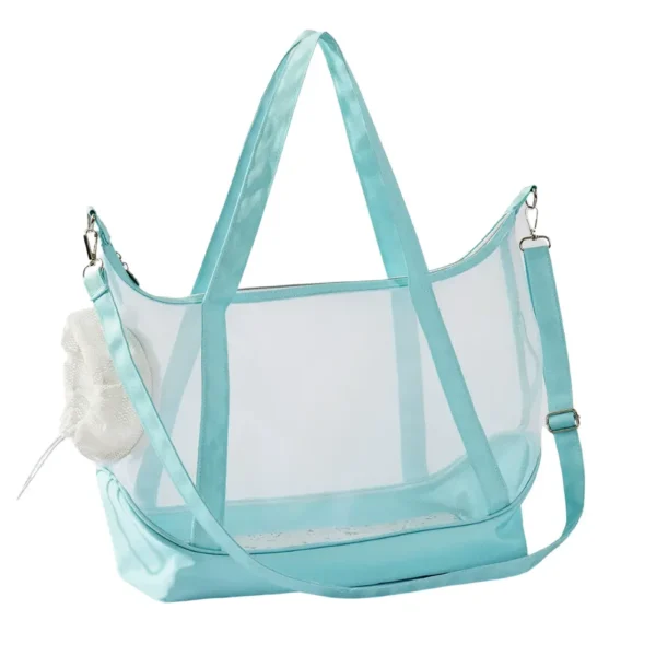 Wholesale foldable transparent mesh pet carrier bag for cats and dogs – durable nylon, lightweight travel design