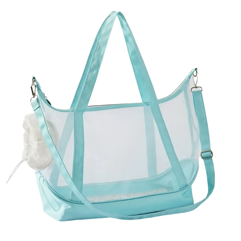 Wholesale foldable transparent mesh pet carrier bag for cats and dogs – durable nylon, lightweight travel design