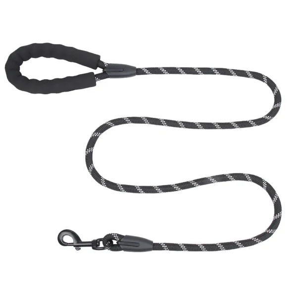 10005 Black nylon dog leash wholesale bulk supply