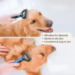 Pet owner grooming long-haired cat with stainless steel dematting comb – wholesale pet grooming tools