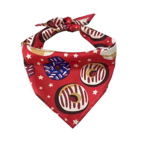 10005 Red summer pet bandana – polyester printed scarf for dogs and cats, wholesale accessory