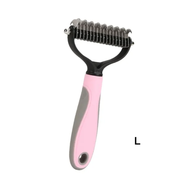 10005 Large size pink color pet grooming brush for medium and large dogs, knot and tangle remover