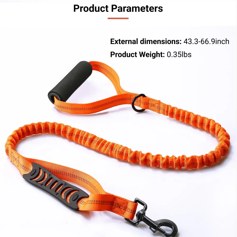 Size chart of anti-pull elastic dog leash for different breeds