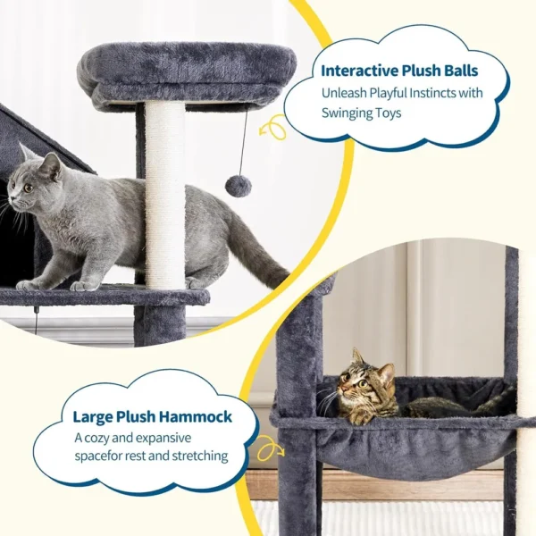 10005 Multiple platforms and resting areas on multifunction cat tower