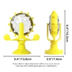 Dimensions of suction cup cat treat dispenser toy with rotating feeder