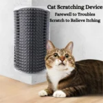 10005 Cat rubbing against wall corner self-groomer brush for massage and shedding control