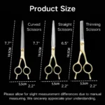 10005 Size comparison of 7.7 inch and 6.5 inch stainless steel pet grooming scissors