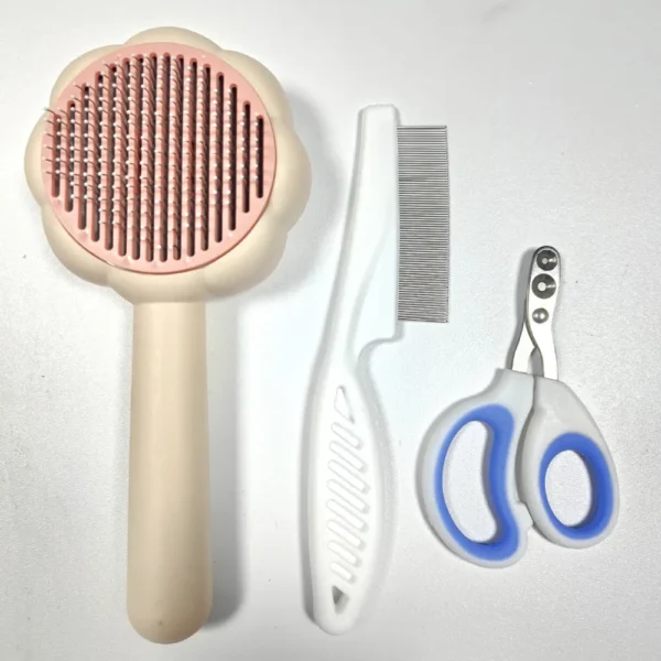 10006 pink 3-in-1 pet grooming set for dogs and cats