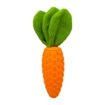 Carrot-shaped rubber squeaky dog toy for wholesale pet shops
