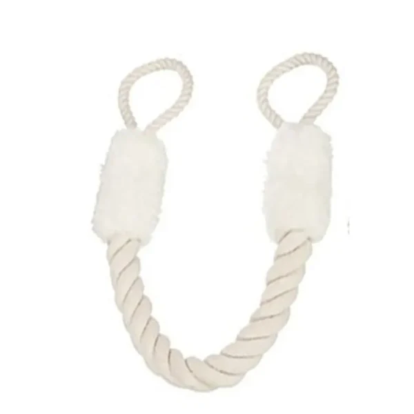 10006 Brown and white cotton rope dog chew toy – color option white