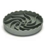 10006 Navy green silicone slow feeder bowl for dogs with suction grip