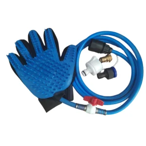 3-in-1 pet grooming glove with deshedding brush, shower spray, and hair remover – wholesale tool for dogs and cats