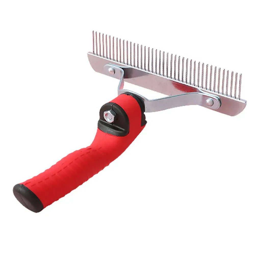 Large pet rake comb grooming brush with stainless steel pins for effective deshedding – wholesale grooming tool for dogs and cats