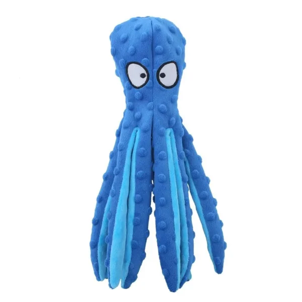 Durable soft squeaky plush octopus dog toy for wholesale pet supply