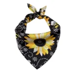 10006 Black summer pet bandana – polyester printed scarf for dogs and cats, wholesale accessory