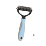10006 Large size blue color pet grooming brush for medium and large dogs, knot and tangle remover