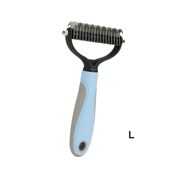 10006 Large size blue color pet grooming brush for medium and large dogs, knot and tangle remover