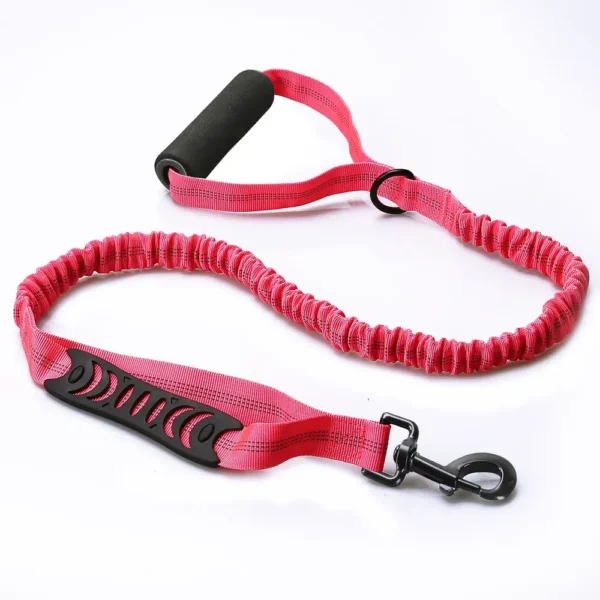 10006 Elastic reflective dog leash in pink color option
