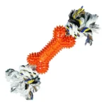 10006 Bone-shaped cotton rope TPR dog toy, durable wholesale chew toy for outdoor play, factory direct supply