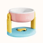 10006 Pink adjustable elevated cat dog food bowl