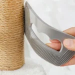 10006 Pet Owner Using Grey TPR Mini Pet Hair Remover on Sofa Fabric