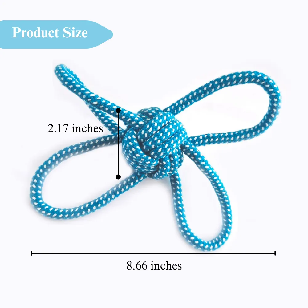Braided rope ball dog toy in yellow color