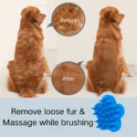 10006 Flower-shaped silicone brush removing loose fur and dirt during bath