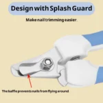 10007 Close-up of stainless steel blade and anti-slip handle on pet nail clippers – safe and durable grooming tool