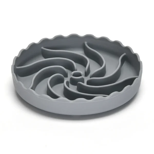 10007 Light grey silicone slow-eating dog bowl with anti-choking design
