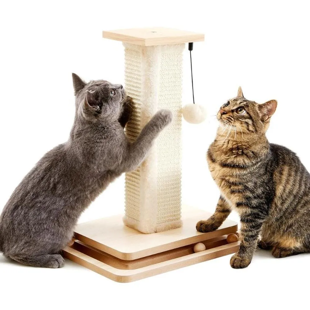 Play Cat Ball Tower Sisal Kitten Cat Tree Scratching Post with multi-level platforms