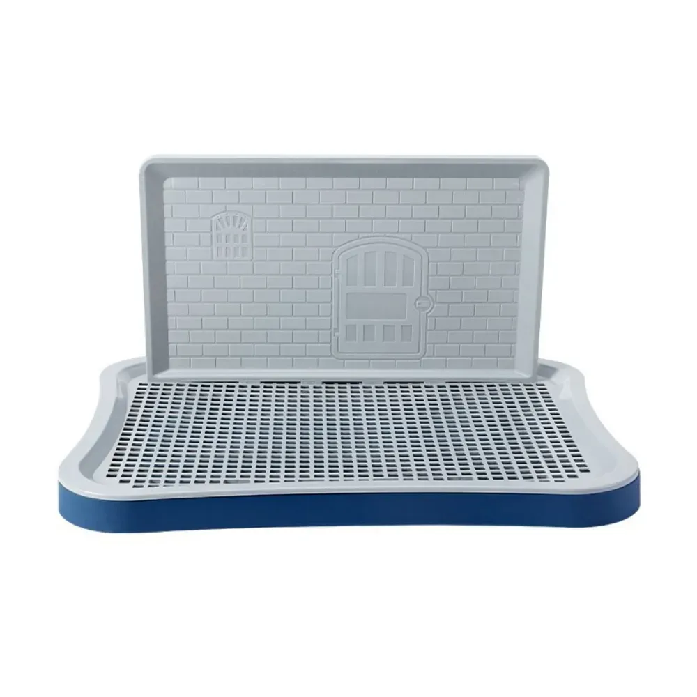 Large Indoor Dog Potty with Wall Guard Blue Grey White Grey Black Grey Navy Grey