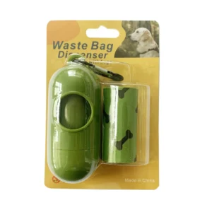 Eco-friendly dog poop bag dispenser with 2 rolls biodegradable HDPE EPI waste bags for wholesale pet supply