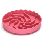 10008 “Pink food-grade silicone dog slow-eating bowl with non-slip suction bottom